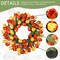 24” Tulip Spring Wreath for Front Door – Orange Silk Flowers with Green Leaves, All-Season Farmhouse Wreath for Porch, Wall, Living Room, Wedding & Home Decor